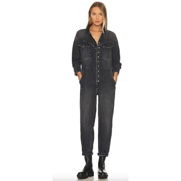 FREE PEOPLE x Care FP Townes Jumpsuit in Wash Black Size X-Small - Picture 4 of 13